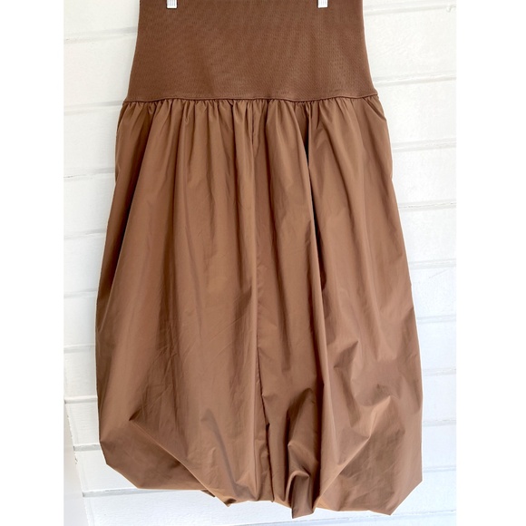 EMERSON LANG Bubble Midi Skirt with Stretch Waist in Brown - XL - Picture 5 of 10